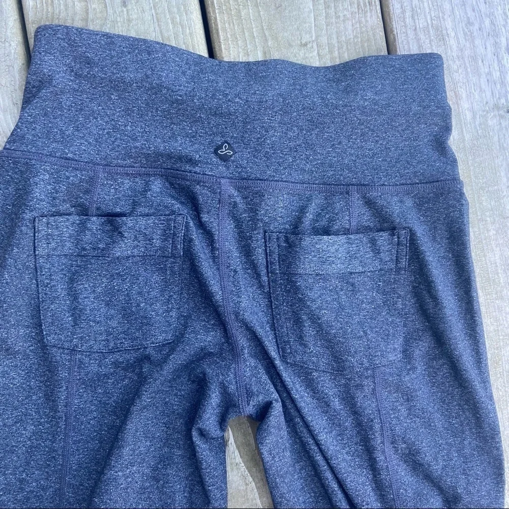 ** Prana Vivica heathered gray hiking Yoga Pants wide leg back pockets XS